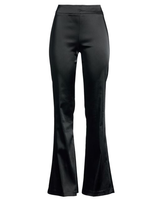 Avenue Montaigne Black Pants Acetate, Polyamide, Elastane