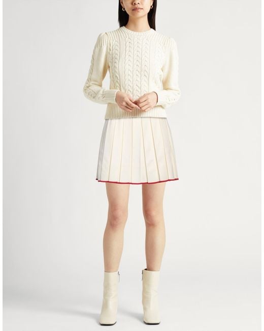 Thom Browne Natural Ivory Mini Skirt Virgin Wool, Polyamide, Elastane