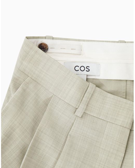 COS White Wide-leg Tailored Wool Pants