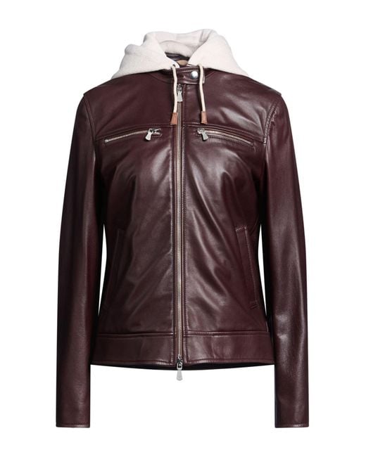 Eleventy Brown Jacket Leather