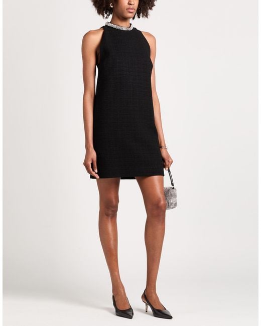 Sandro Black Mini Dress Cotton, Viscose, Acrylic, Polyamide