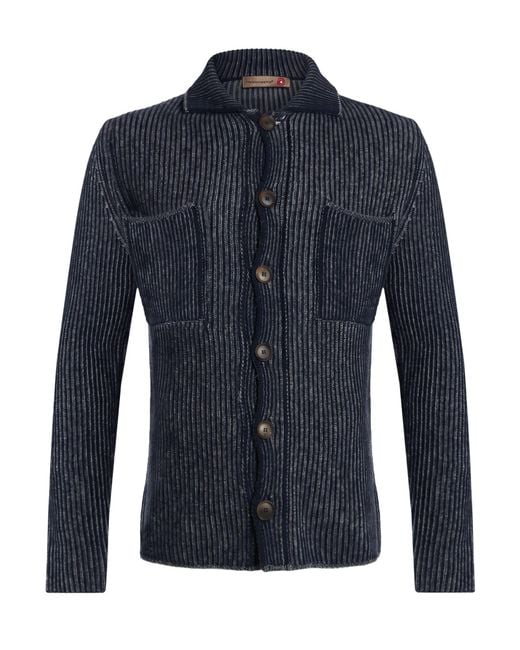 Messagerie Blue Midnight Cardigan Virgin Wool for men