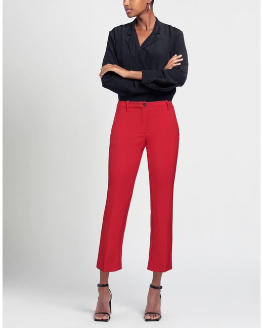 JADICTED Red Pants Polyester, Viscose, Elastane