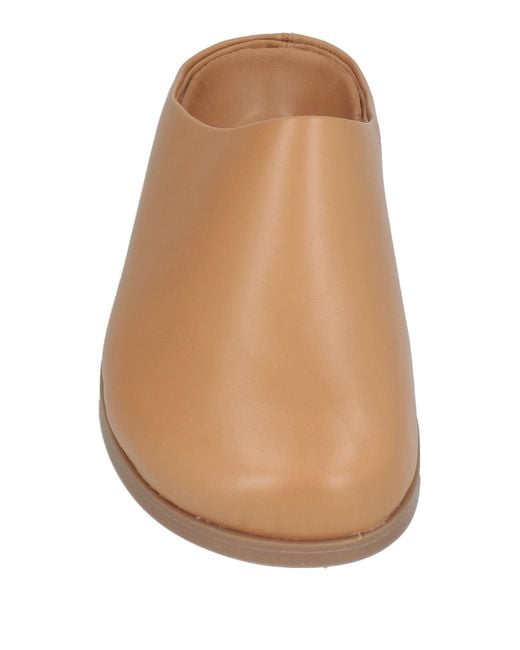 Mansur Gavriel Brown Camel Mules & Clogs Leather
