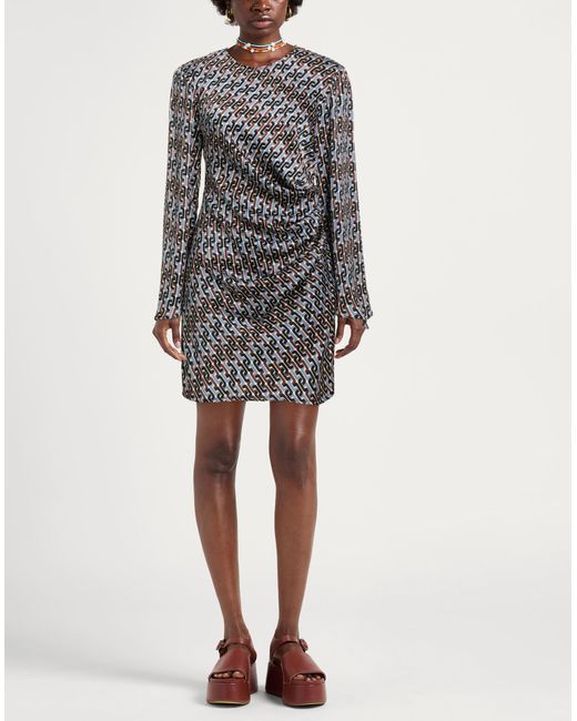WEILI ZHENG Gray Mini Dress