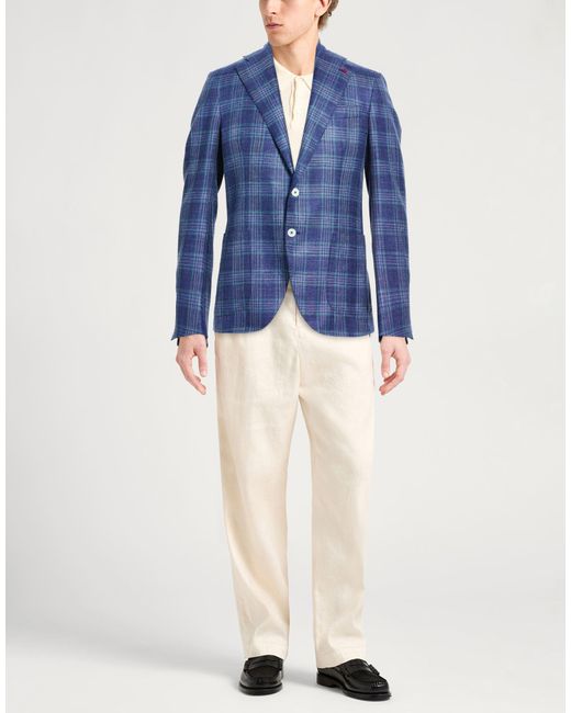 Isaia Blue Blazers for men
