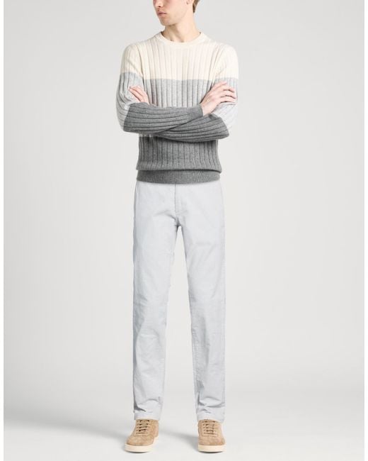 Theory Gray Light Pants Cotton for men