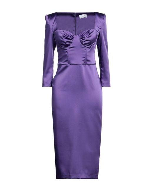 Soallure Purple Midi Dress