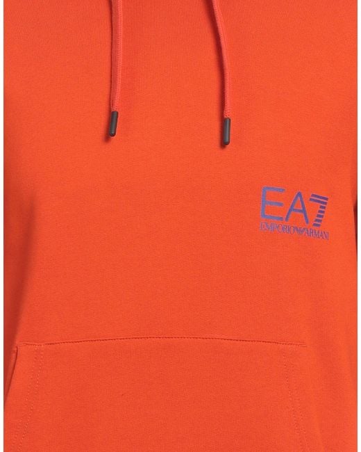 EA7 Orange Sweatshirt Cotton, Elastane for men