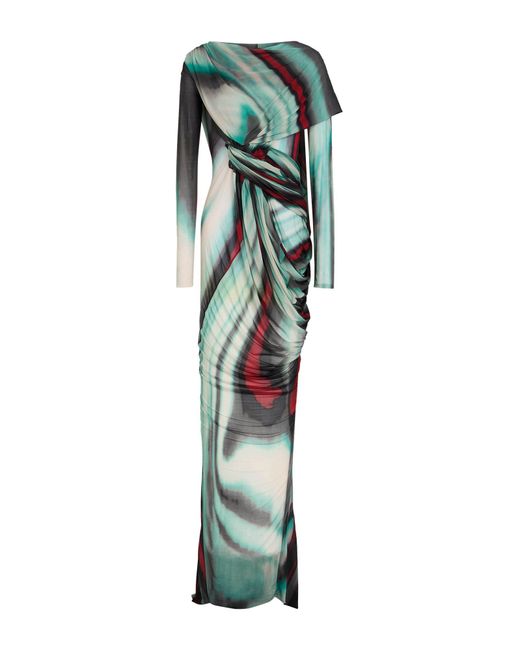 Rick Owens Green Light Maxi Dress Cupro, Elastane