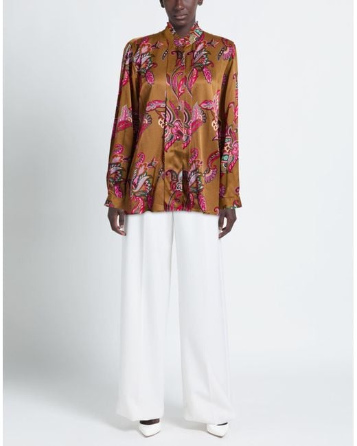 Guglielminotti Red Shirt Viscose, Silk, Elastane