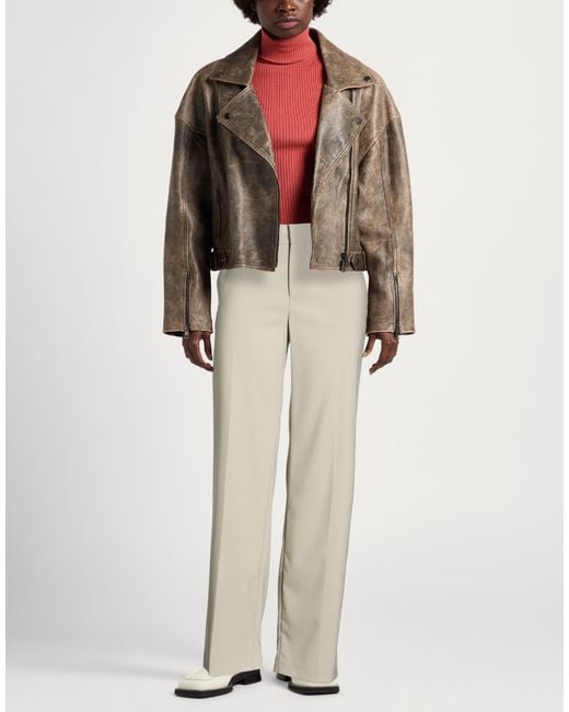 Moschino White Pants Polyester, Wool, Elastane