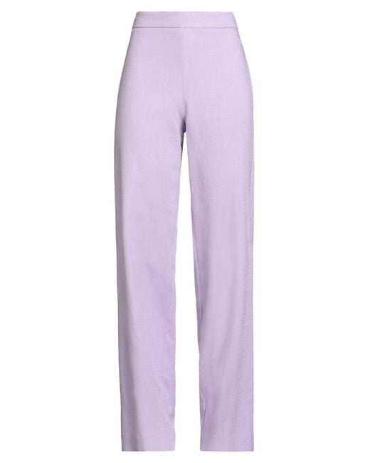 Furore Purple Lilac Pants Viscose, Polyester, Elastane