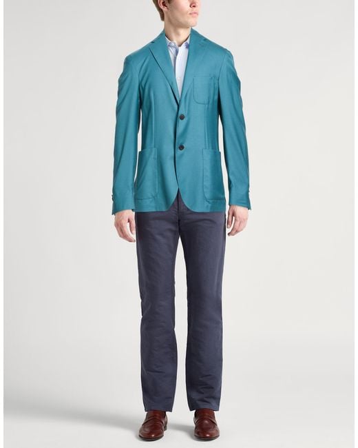 Corneliani Blue Blazer Virgin Wool, Silk for men