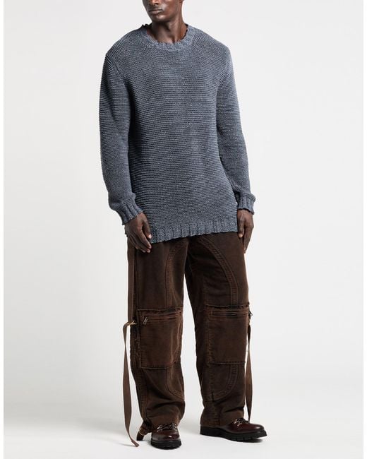 Alpha Studio Blue Slate Sweater Polyester, Polyamide for men
