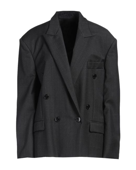 Isabel Marant Black Charcoal Blazer Wool, Viscose