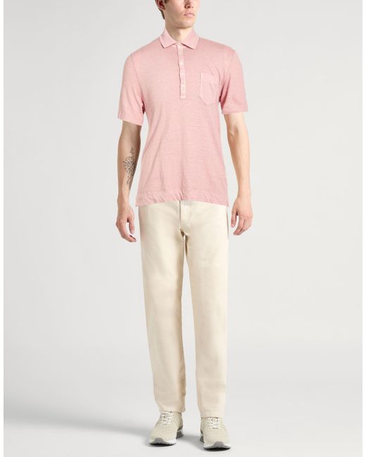 Massimo Alba Pink Blush Polo Shirt Linen, Cotton for men