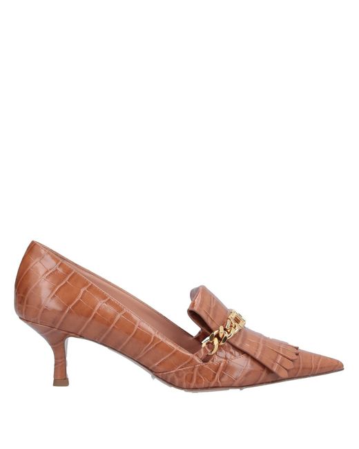 Elisabetta Franchi Brown Loafers Textile Fibers