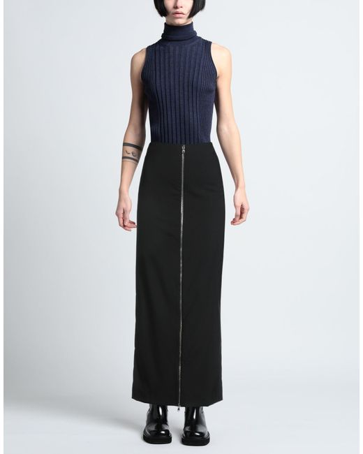 Gauchère Black Maxi Skirt Virgin Wool, Elastane