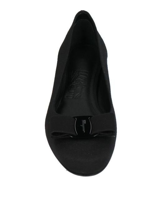 Ferragamo Black Ballet Flats Textile Fibers