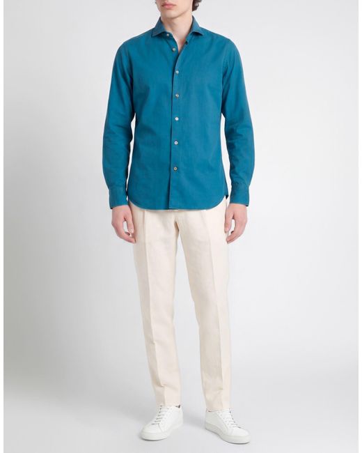 Borriello Blue Shirt Cotton for men