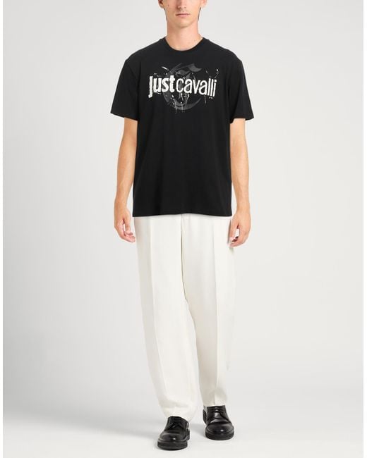 Just Cavalli Black T-Shirt Cotton for men