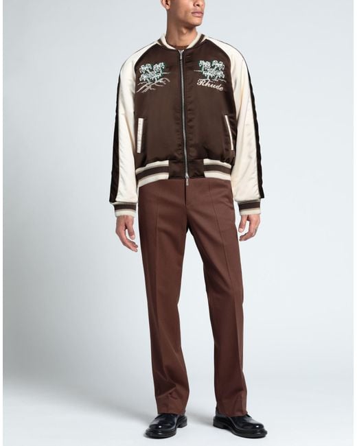 Rhude Brown Jacket Polyester, Cotton, Elastane for men