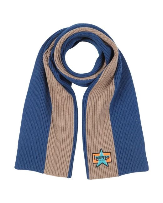 Herno Blue Scarf Wool
