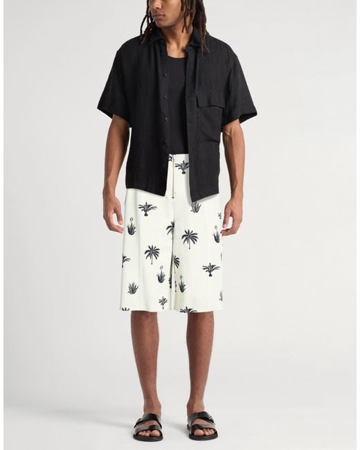 Jil Sander White Shorts & Bermuda Shorts Polyester, Cotton, Polyamide, Elastane for men
