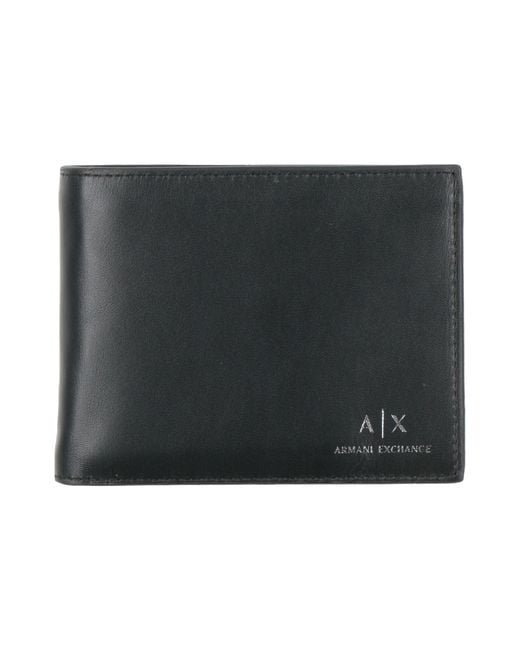 ARMANI EXCHANGE Black Wallet Cow Leather for men