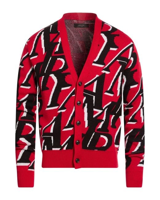 Amiri Red Cardigan Wool for men