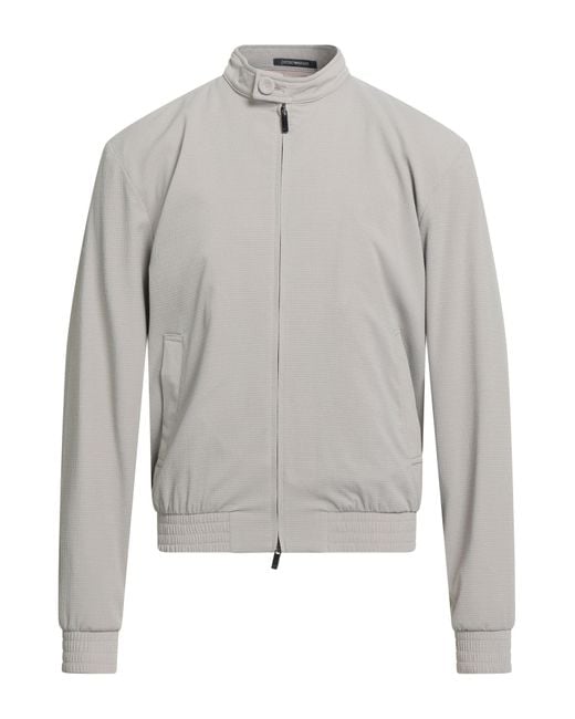 Emporio Armani Gray Jacket Polyester, Elastane for men