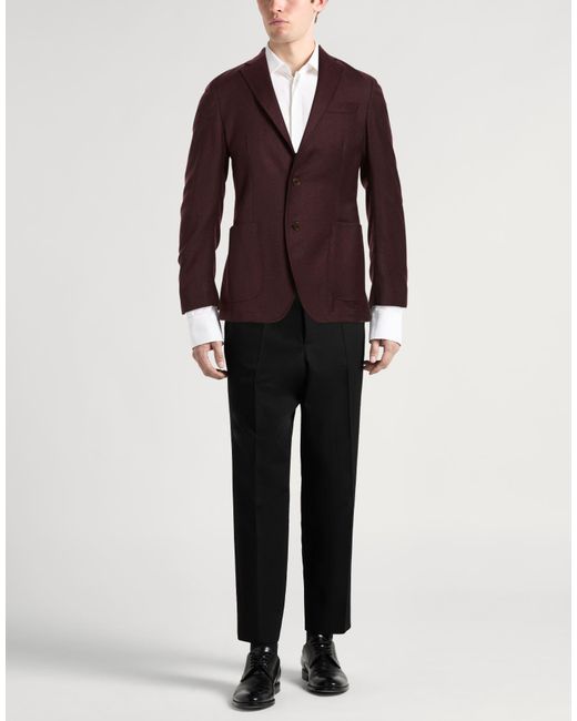 Tombolini Purple Burgundy Blazer Virgin Wool, Elastane for men