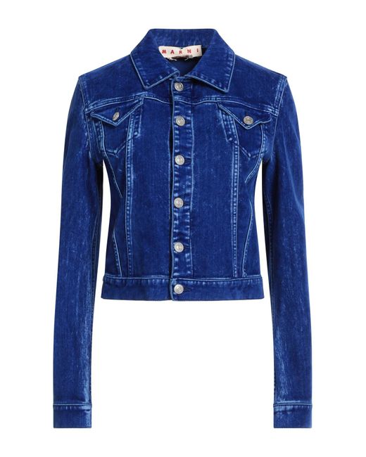 Marni Blue Bright Denim Outerwear Cotton, Acrylic, Viscose
