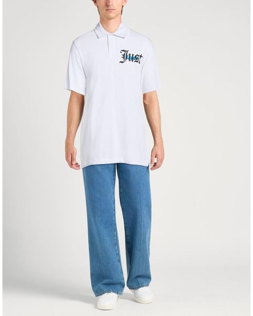Just Cavalli White Polo Shirt Cotton for men