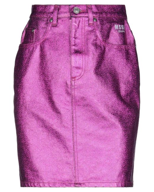 MSGM Pink Denim Skirt