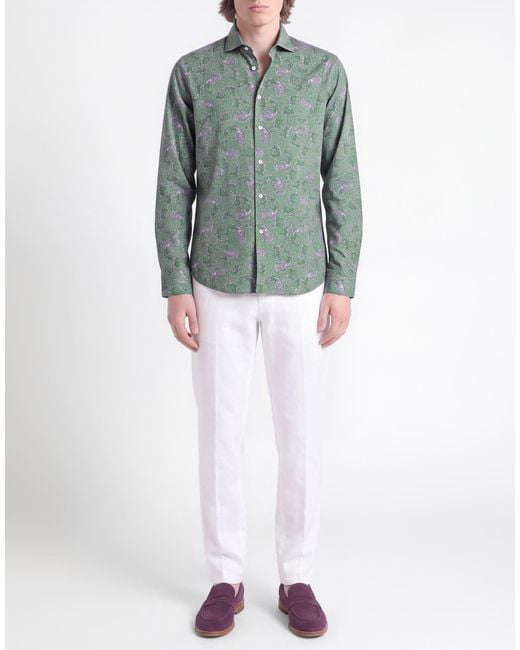 Manuel Ritz Green Shirt Cotton, Elastane for men