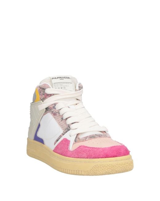 Philippe Model Pink Fuchsia Sneakers Textile Fibers, Leather