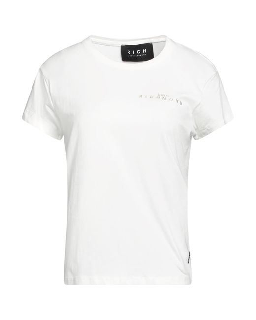 John Richmond White T-Shirt Cotton, Elastane