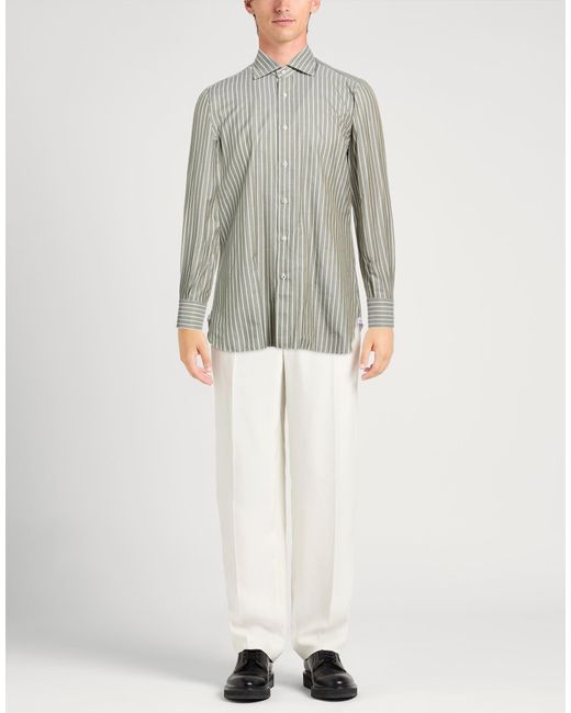 Isaia Gray Shirt Cotton for men