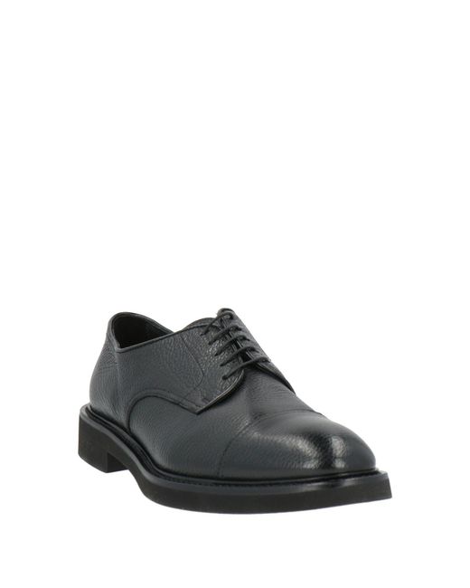Doucal's Black Lace-Up Shoes Leather for men