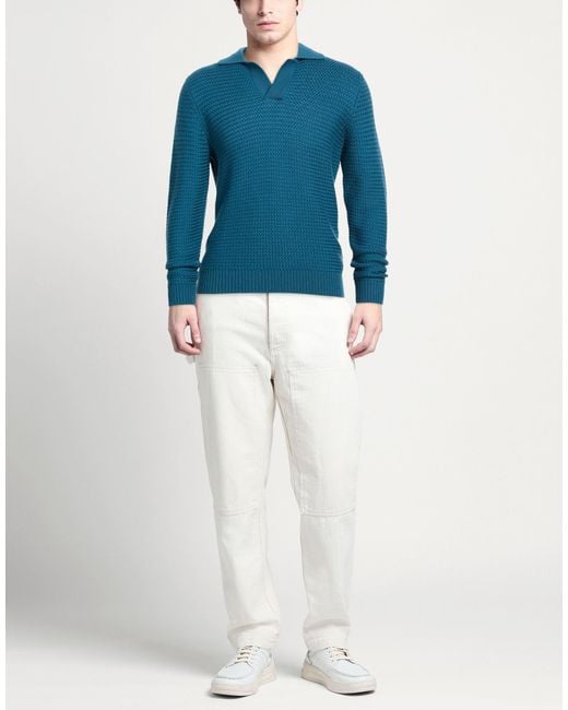 FILIPPO DE LAURENTIIS Blue Sweater Merino Wool for men
