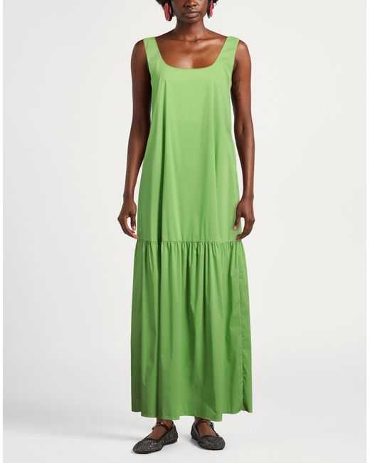 Jijil Green Maxi Dress Cotton, Polyamide, Elastane