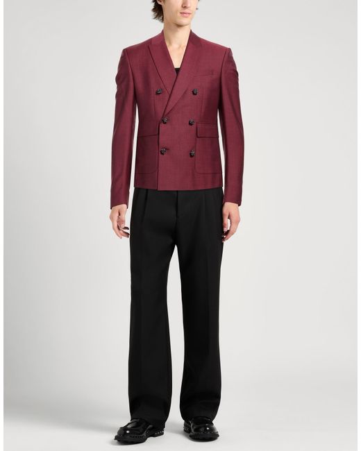 Kris Van Assche Red Blazer Wool, Mohair Wool for men