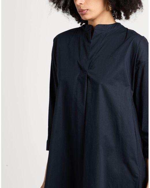 Alpha Studio Blue Mini Dress Cotton, Elastane