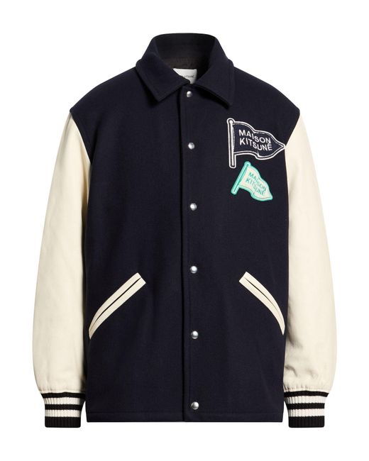 Maison Kitsuné Blue Midnight Jacket Wool, Polyamide for men