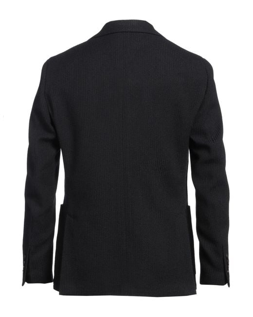 Lardini Black Blazer Wool, Cotton, Elastane for men