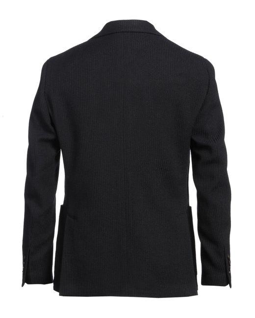 Lardini Black Blazer Wool, Cotton, Elastane for men