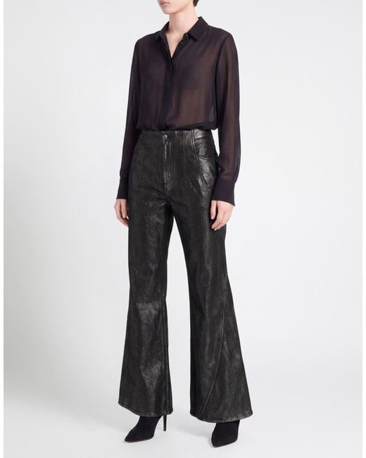 Alberta Ferretti Black Charcoal Jeans Cotton, Viscose, Metallic Fiber
