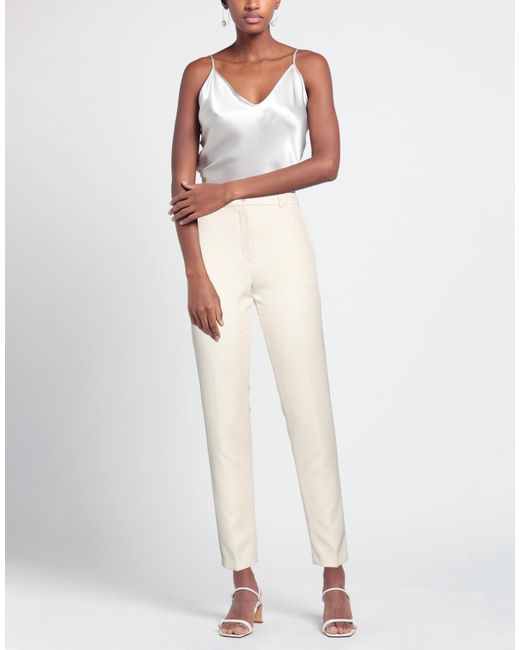 SEVENTY VENEZIA White Pants Polyester, Elastane